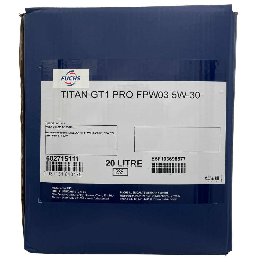 FUCHS TITAN GT1 PRO FPW03 5W-30 20L motorolaj