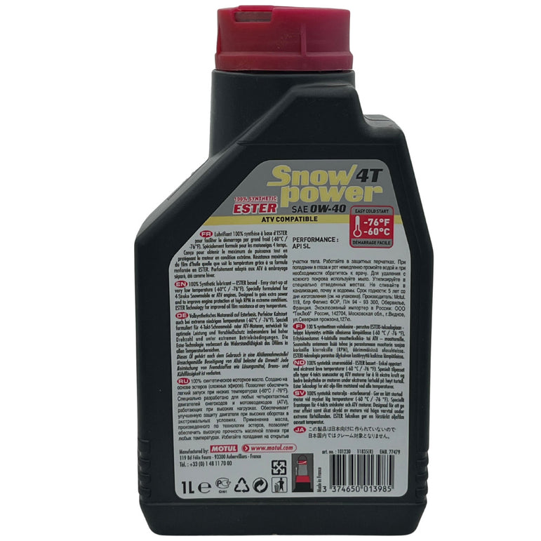 MOTUL Snowpower  4T  0W40  1L  (hószánolaj -60C)  motorolaj