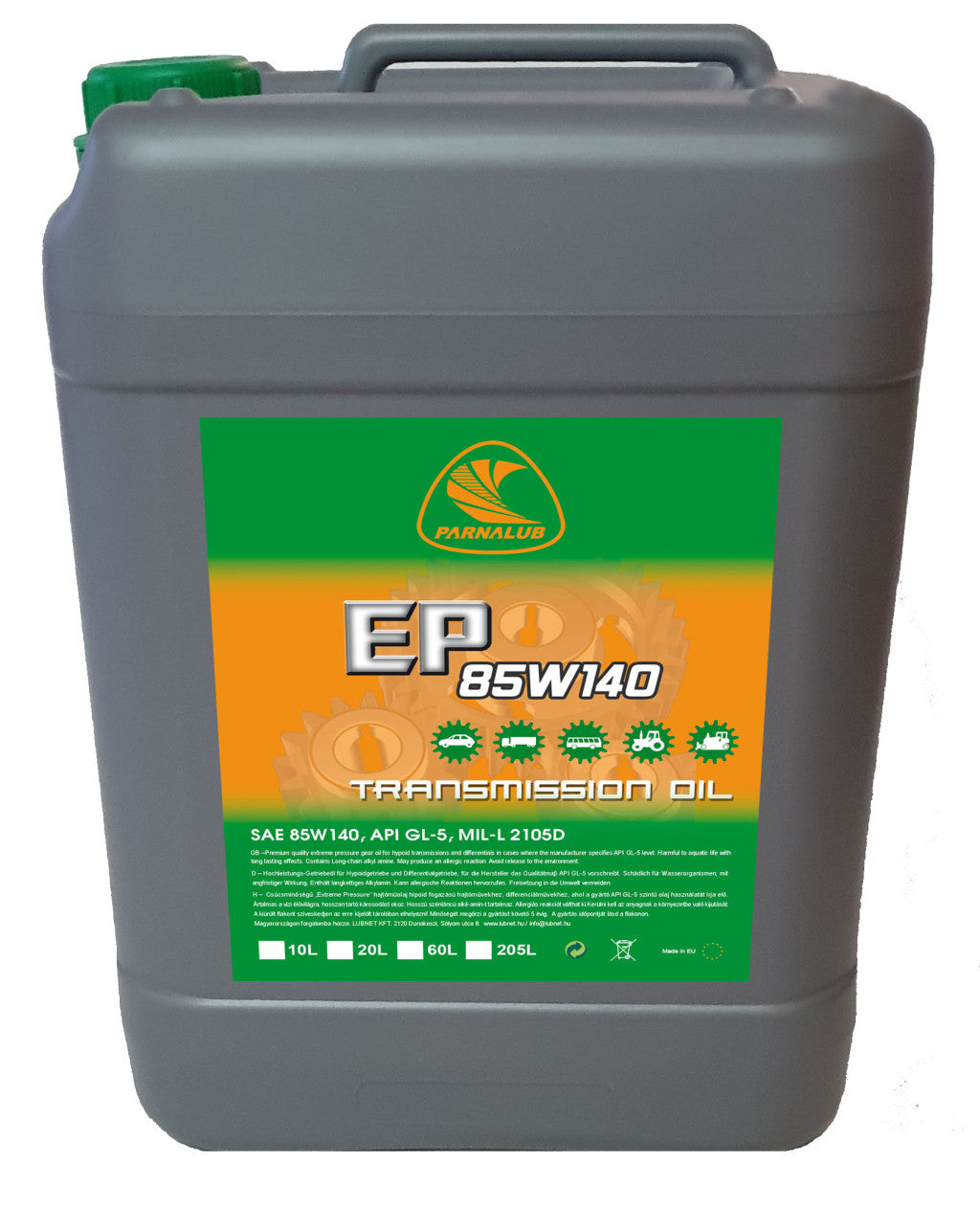 PARNALUB EP 85W-140 10L váltóolaj
