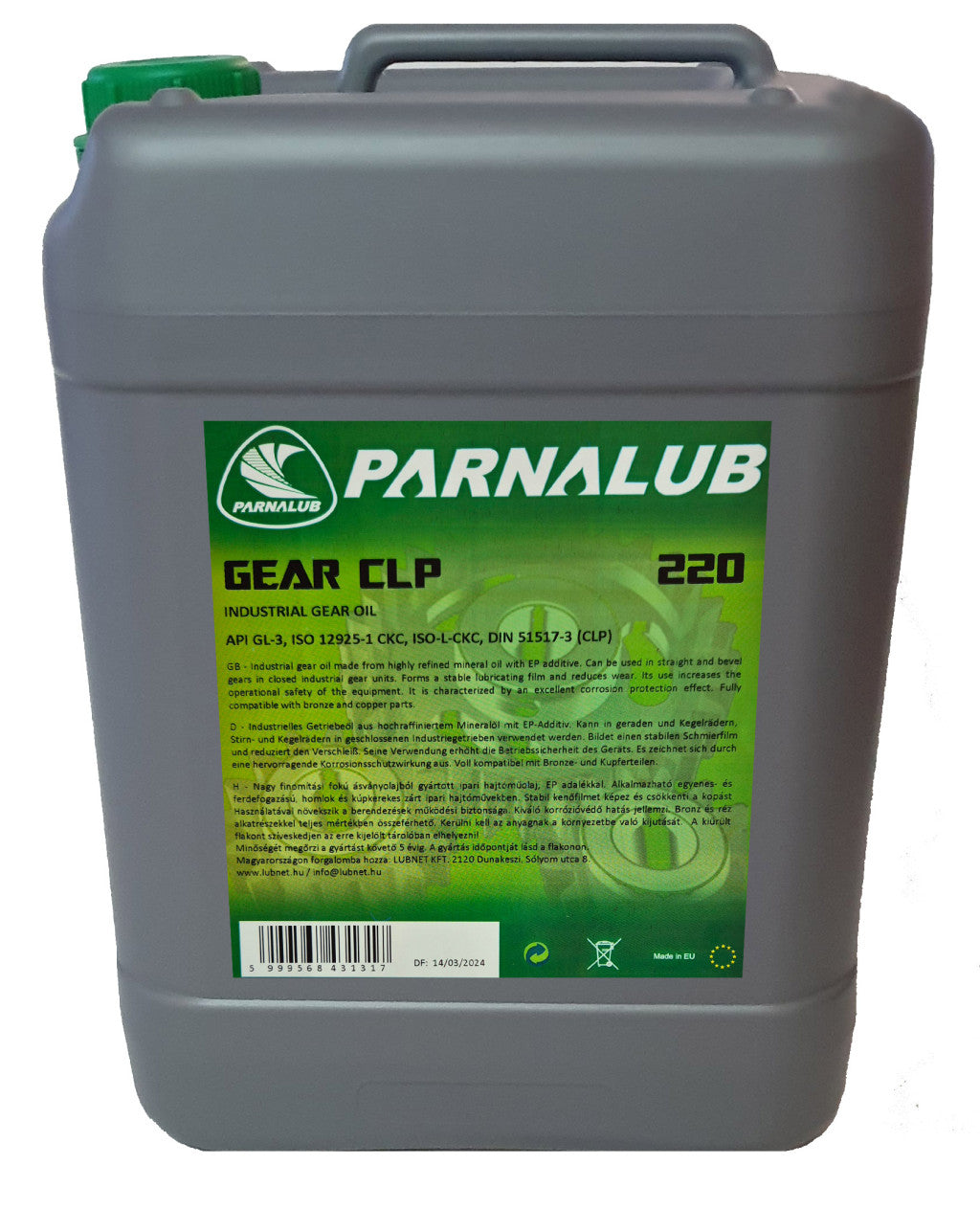 PARNALUB GEAR CLP 220 10L váltóolaj