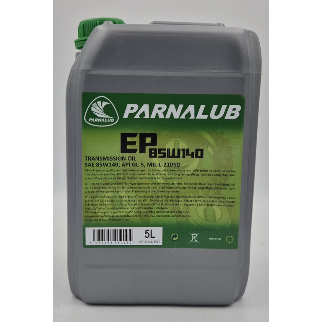 PARNALUB EP 85W-140 5L váltóolaj